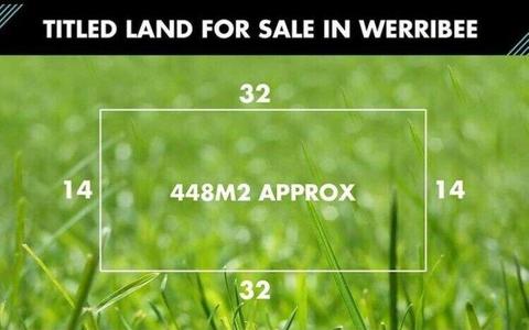 Titled block of land for sale in Cornerstone Werribee