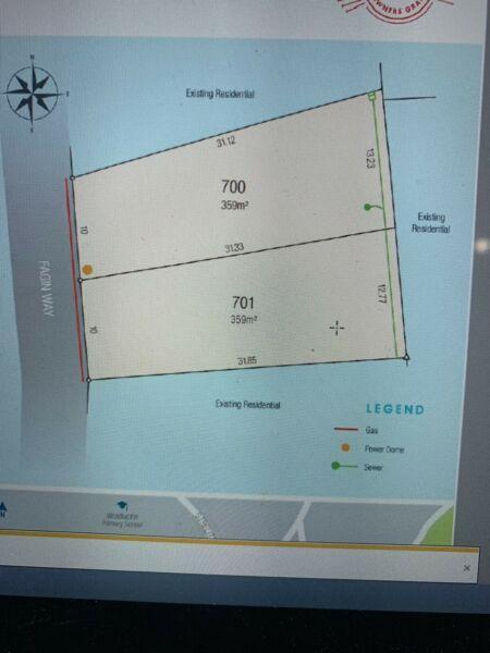 2 lots of land for Sale in perfect Quiet location in Forrestfield