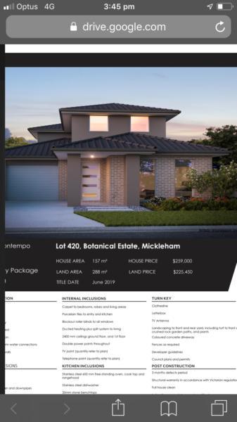 GREAT VALUE NEW HOME AND LAND PACKAGE IN MICKLEHAM