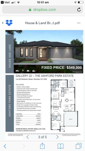 NEW HOME AND LAND IN WERRIBEE - MUST BE QUICK