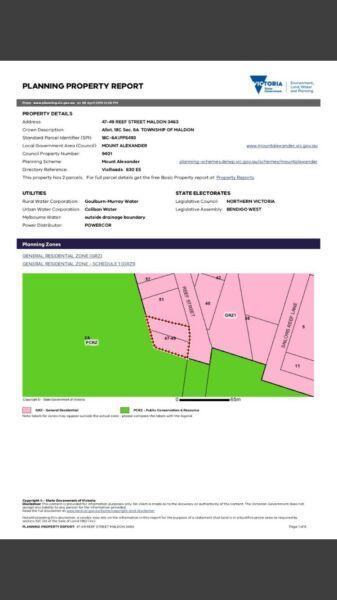 Land for sale in historic Maldon, Vic, 2000 sqm approx
