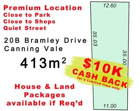 Vacant Land, Canning Vale .. 413M2 with $10,000 CASH BACK