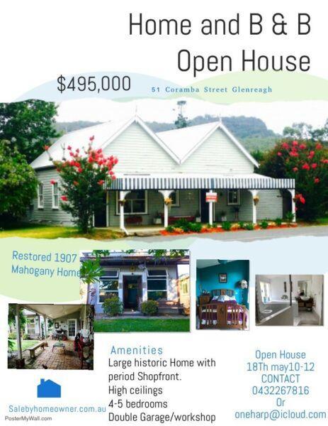 Home amd B & B for sale Open House