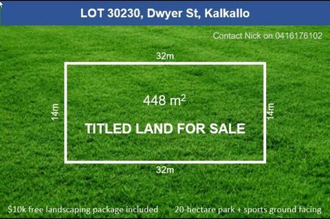 Park Front Titled 448sqm Land Cloverton, Kalkallo (10k landscape pkg)