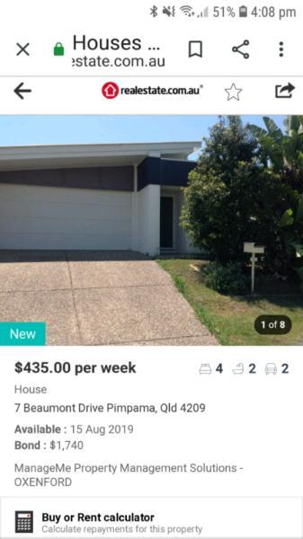 For rent pimpama house