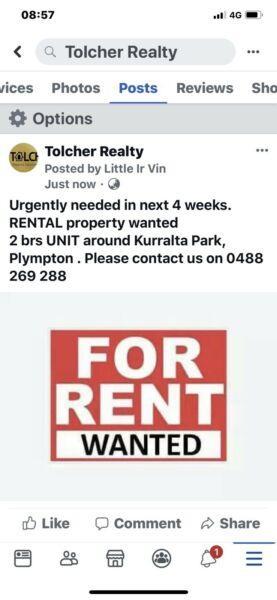 Wanted: Rental property WANTED