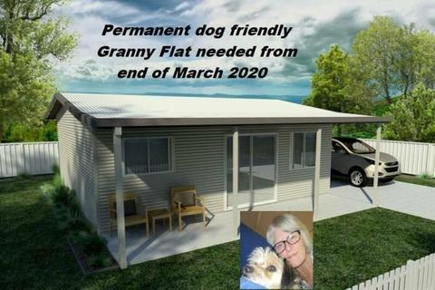 Wanted:Granny Flat Home Base for Retired Gadabout & faithful Hound