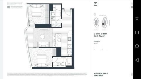 Luxury Melbourne SQUARE CBD Apartment for SALE 69sqm 2 bedrooms 2 bath