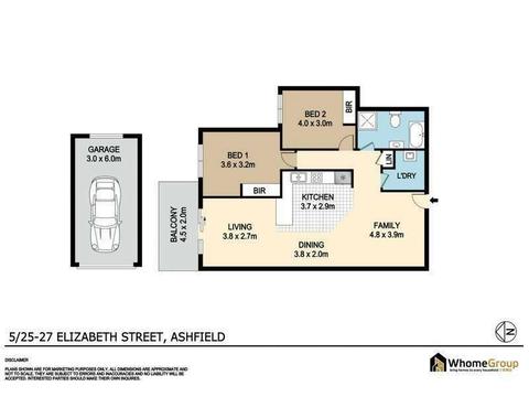 Oversize Two Bedroom in Boutique Complex 200M to Ashfield Station