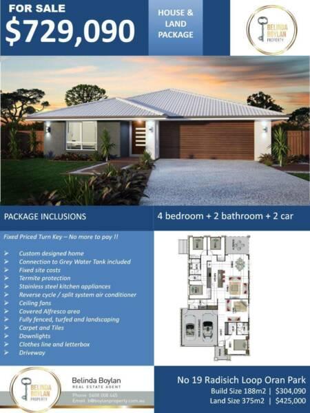 Oran Park, 4b, 2b, 2c - House & Land Package READY TO BUILD