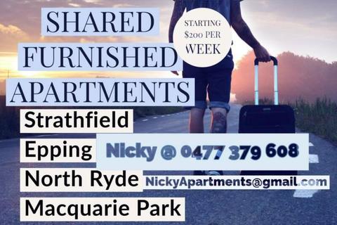 Shared Apartments Available in Sydney - $200 onwards