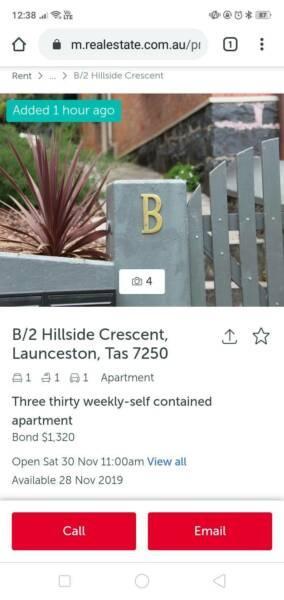 1 bedroom self-contained apartment