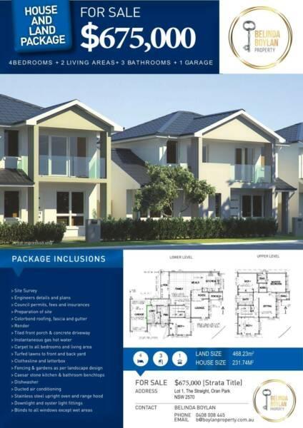 Oran Park - 4 / 5 Bedroom House - Wholesale Price $675k
