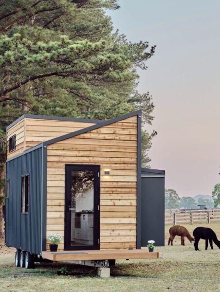 Luxury tiny house for sale with flip down deck