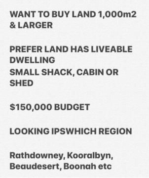 Wanted: Looking at buying block of land