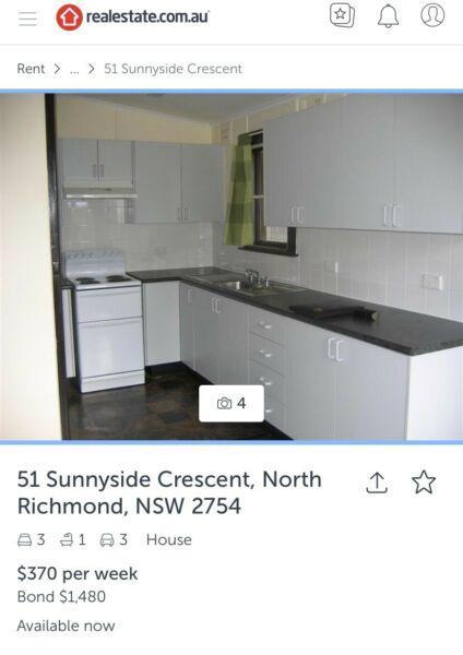 3 bedroom home for rent Richmond nsw only $370pw