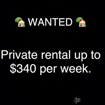 WANTED: Private rental needed