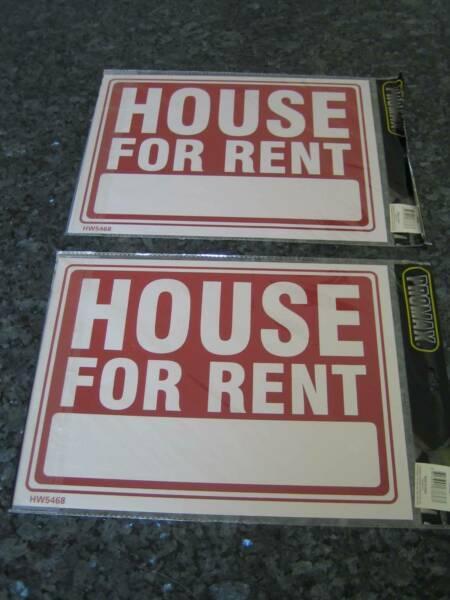 2 X HOUSE FOR RENT ADVERTISING SIGNS BRAND NEW ONLY $20 FOR THE PAIR