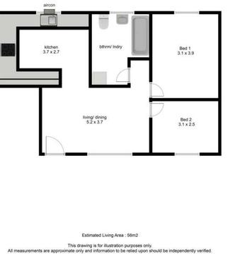 For rent; Nailsworth Unit 2 bedroom, bathroom, kitchen and living area