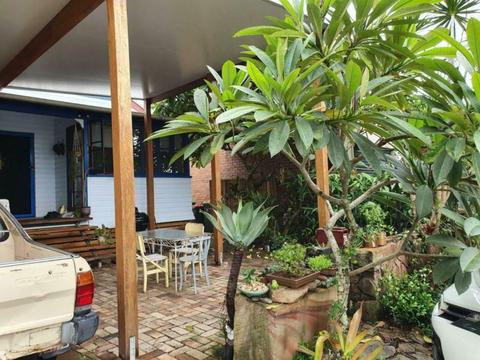 A bedroom with a study on offer in Mullumbimby house