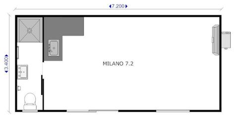 7.2m Milano Transportable / Donga / Granny Flat for Lease or Rent